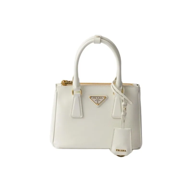 PRADA Galleria Killer Bag Patent Leather Shoulder Bag, Crossbody Bag, Handbag Mini Women's White-0