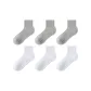 Gray Crew 3-White Crew 3[6 Pack]