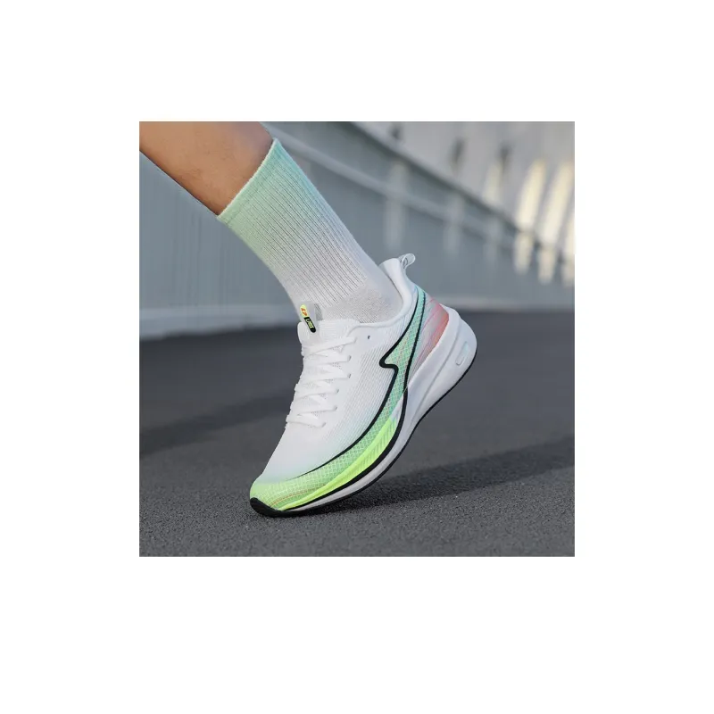 LPMX Cushioned Slip Resistant Rebound Low Top Carbon Plate Running Shoes Unisex Orange Red Neon Green-8