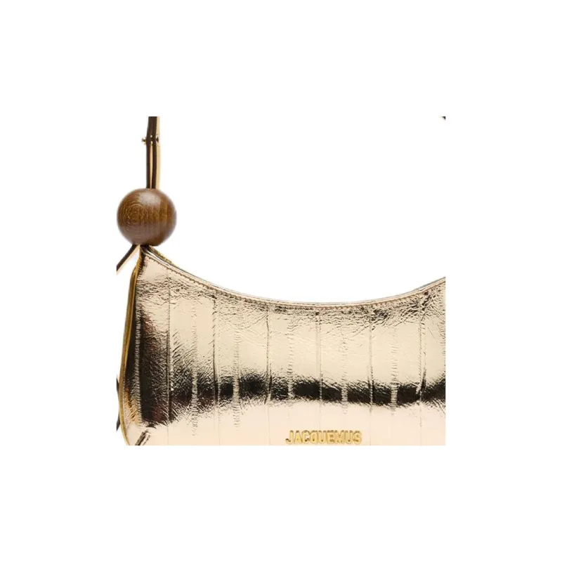 Jacquemus Blind Eel Leather Handbag Shoulder Bag Women's Gold-6