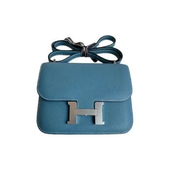 HERMES Constance Epsom Leather Shoulder Bag Crossbody Bag Mini Women's D2 NEW BLEU JEAN Denim Blue