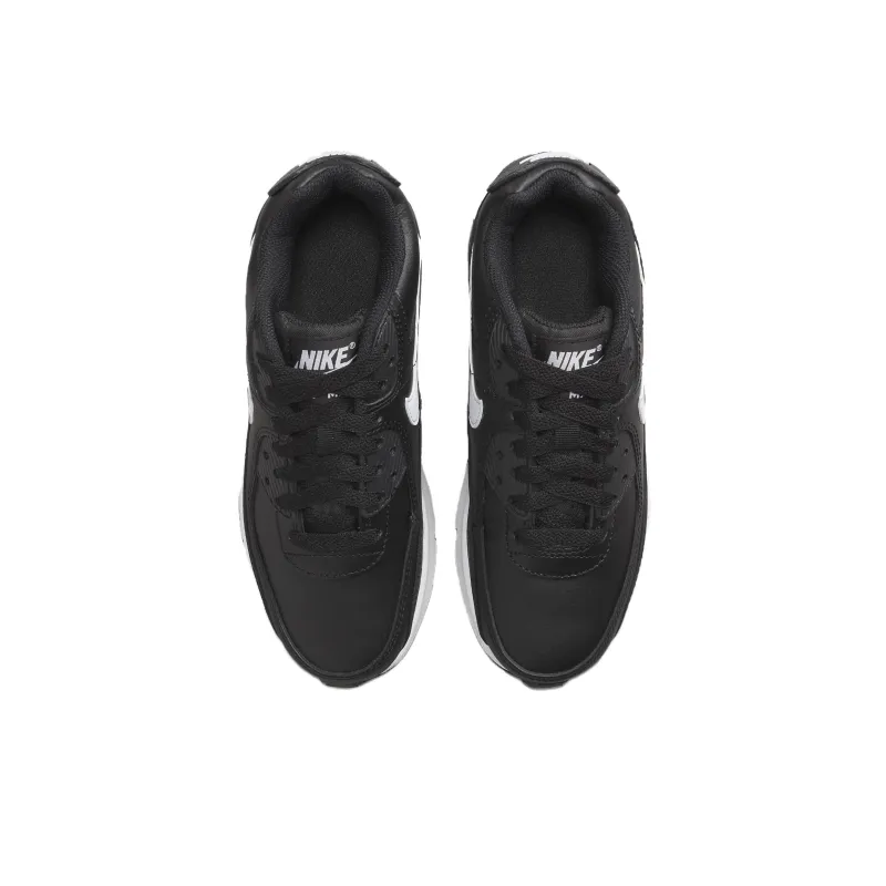 Nike Air Max 90 Anti Slip Wear Resistant Low Top Kids' Running Shoes Black White Teenagers-3