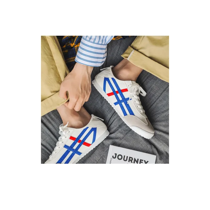 SHUXIAOBEI Low Top Casual Shoes Unisex White Blue-1