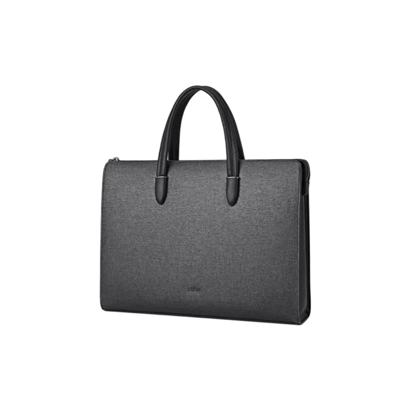 GOLDLION Cow Leather Handbag Large Size Men's Black-1