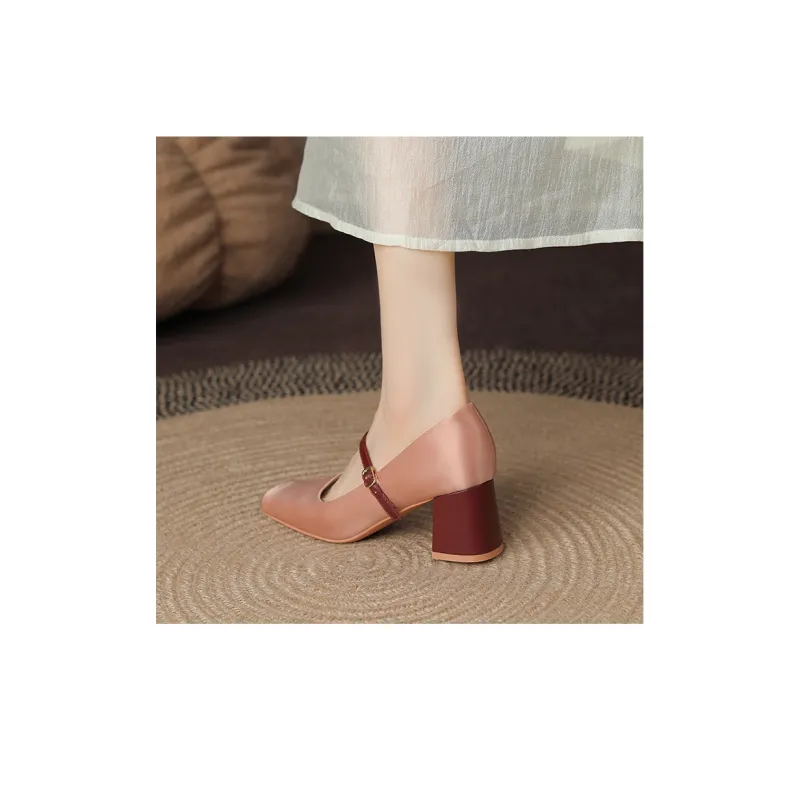 Beijiani Chunky Heel High Heels 5.5cm Women's-5