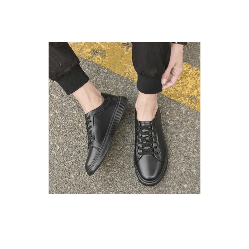 Extravagant Anti Slip Wear Resistant Lightweight Breathable Low Top Skateboard Shoes Men's Black-5