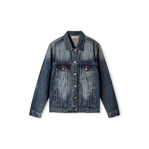 TORIGHT Denim Jackets Women's Washed Blue