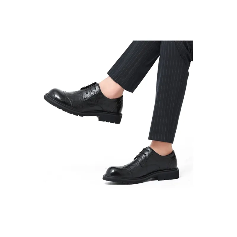 LUOGOKS Men's Casual Shoes Men Low Top Black-6