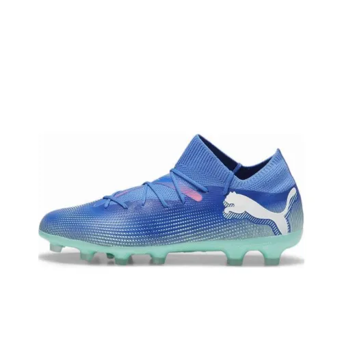PUMA FUTURE 7 MATCH Anti Slip Wear Resistant Soccer Shoes Unisex Blue