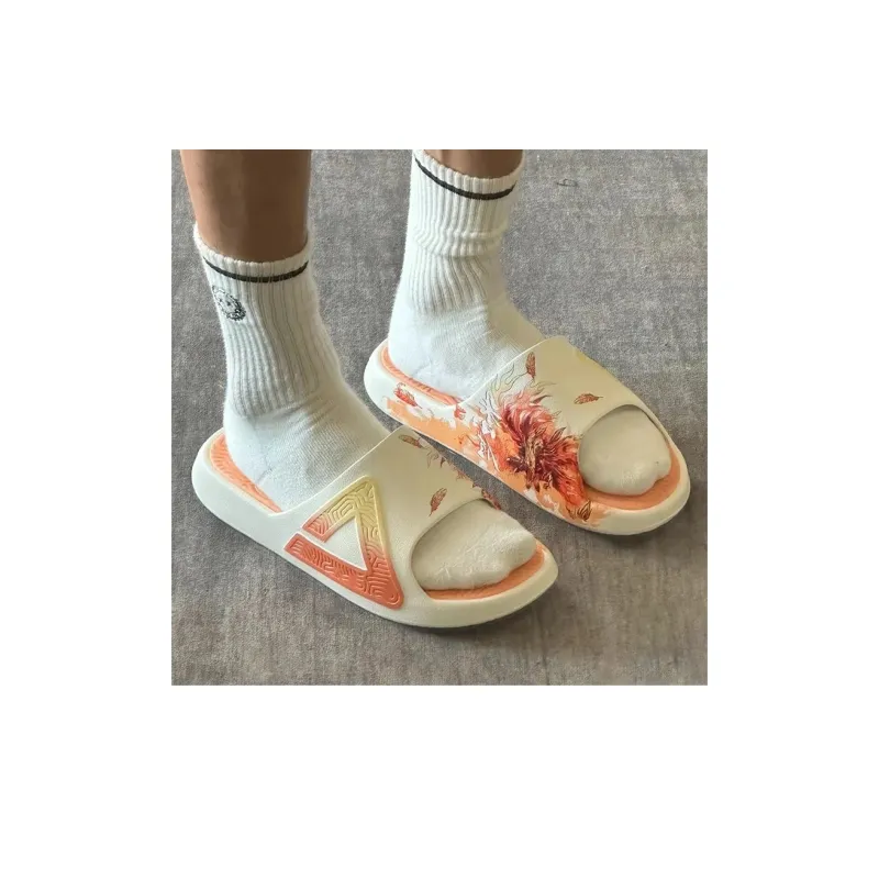 PEAK Tai Ji1.0 Slide Slippers Men's White Orange-7