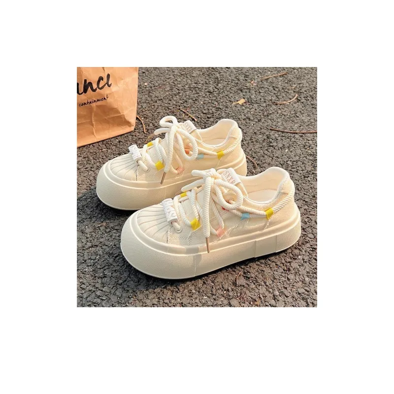 LXVB Low-Top Skateboard Shoes Women's Ecru-7