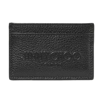 Jimmy Choo Embossed Leather Card Holder Men's Black