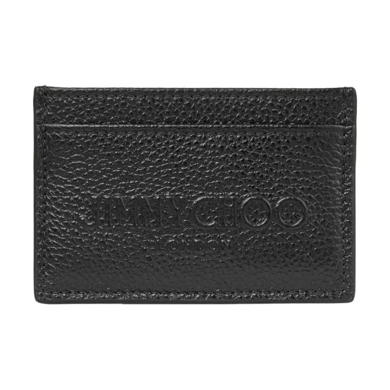 Jimmy Choo Embossed Leather Card Holder Men's Black-0