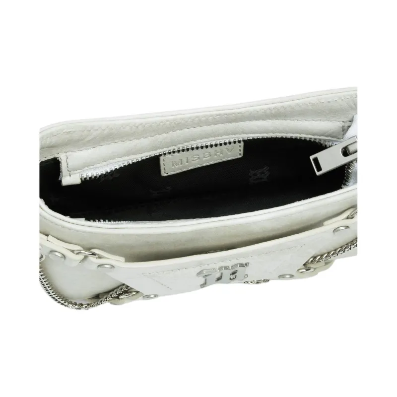 Misbhv Cow Leather Handbag Shoulder Bag Women's  Aged White-4