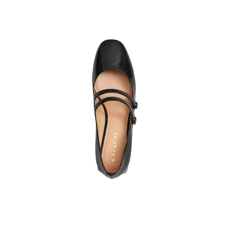 COACH Angelina Block Heel Mary Jane Shoes 4cm Women's Black-3