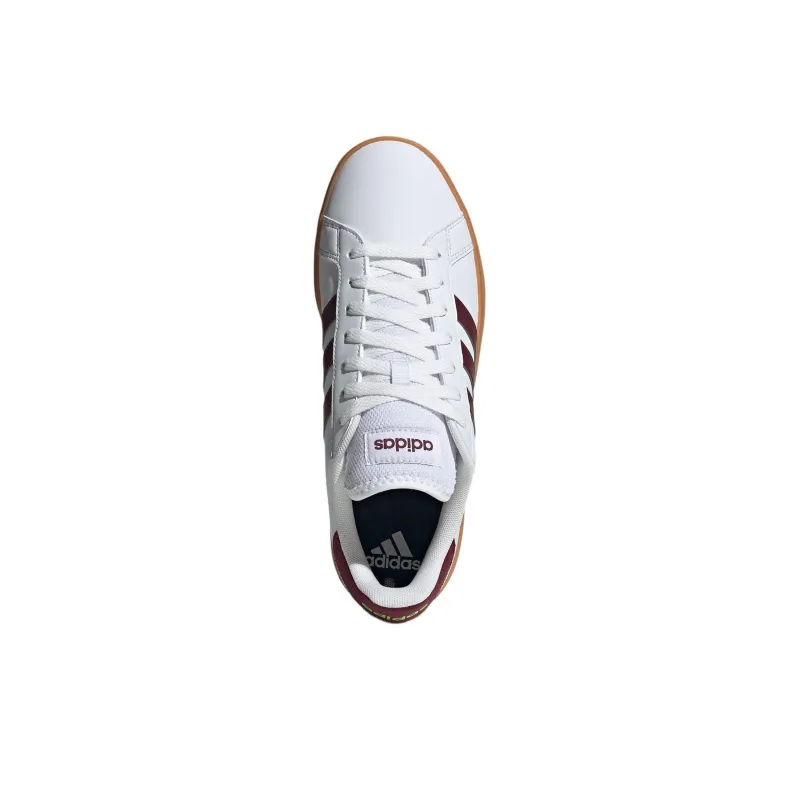 Adidas GRAND COURT Anti Slip Wear Resistant Low Top Skateboard Shoes Men's White-4