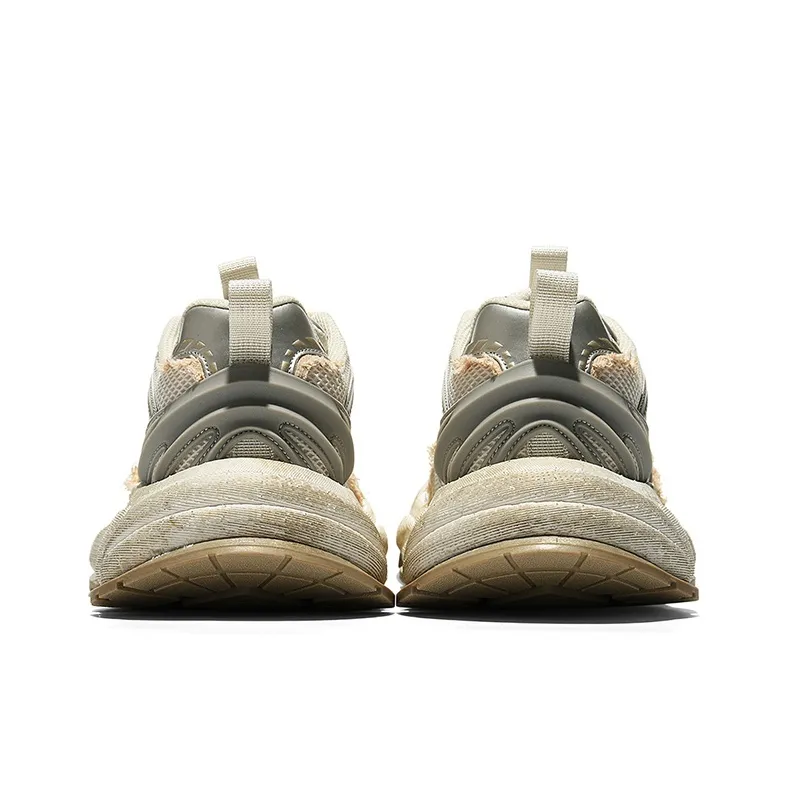 VIDORY ANGEL Anti Slip And Wear Resistant Height Increasing Low Top Chunky Sneakers Men's Champagne Gray-4