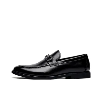 JASONSTAR Horsebit Loafers Flat Men's Black