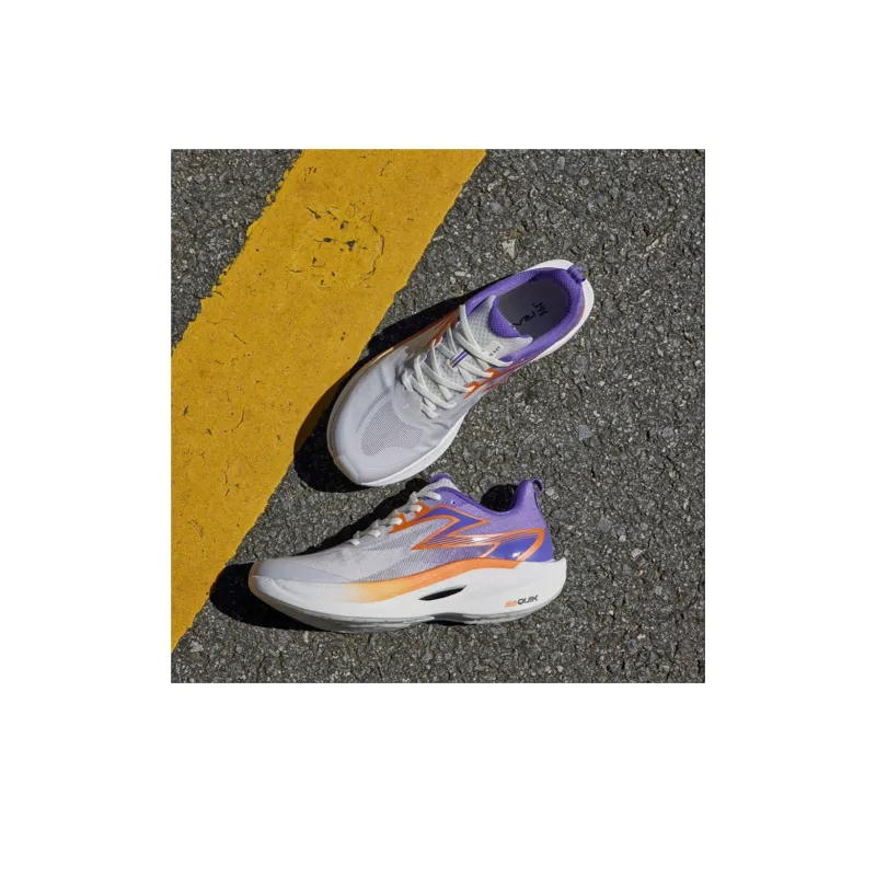 361° Fly 2ET Shock Absorbers Slip Resistant, Abrasion Resistant, Breathable Low Top Running Shoes Unisex White Purple-5