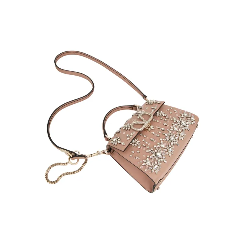 Valentino GARAVANI Embroidery Shoulder Bag, Crossbody Bag, Handbag Mini Women's Rose Cinnamon-4