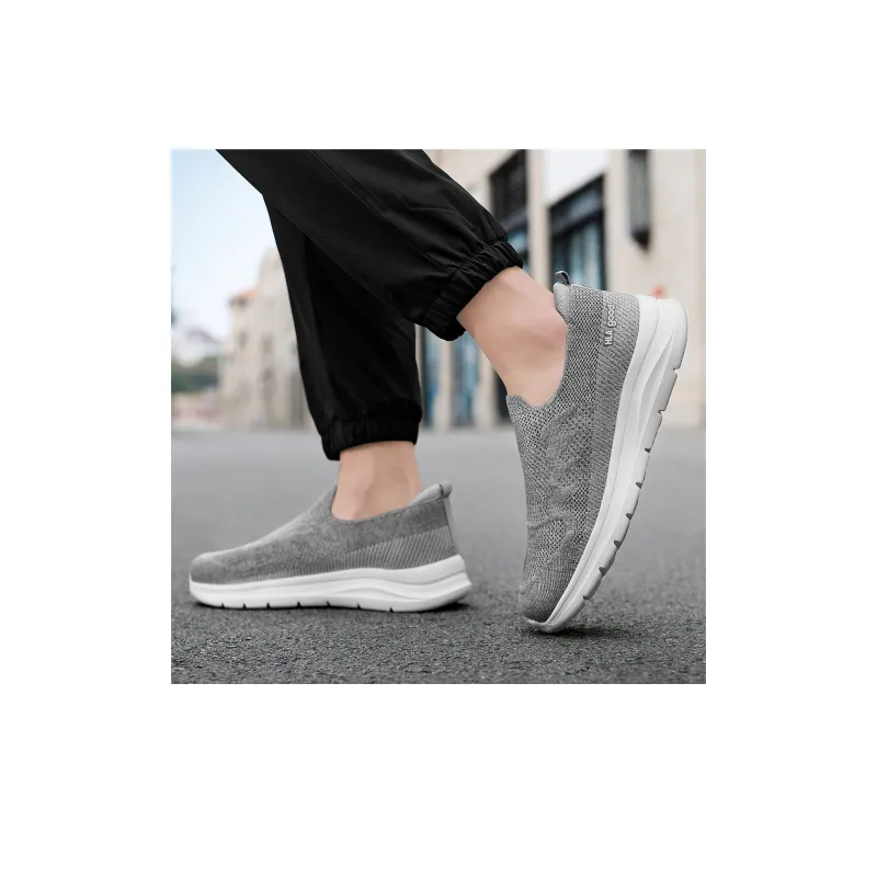 HLA Men's Breathable Lightweight Slip on Mesh Comfortable Platform Casual Shoes-6