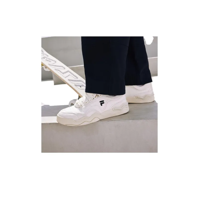 FILA FUSION KICK Wave Bottom Sneakers Cushioning Wear-Resistant Low-Top Skateboard Shoes Men's White-5