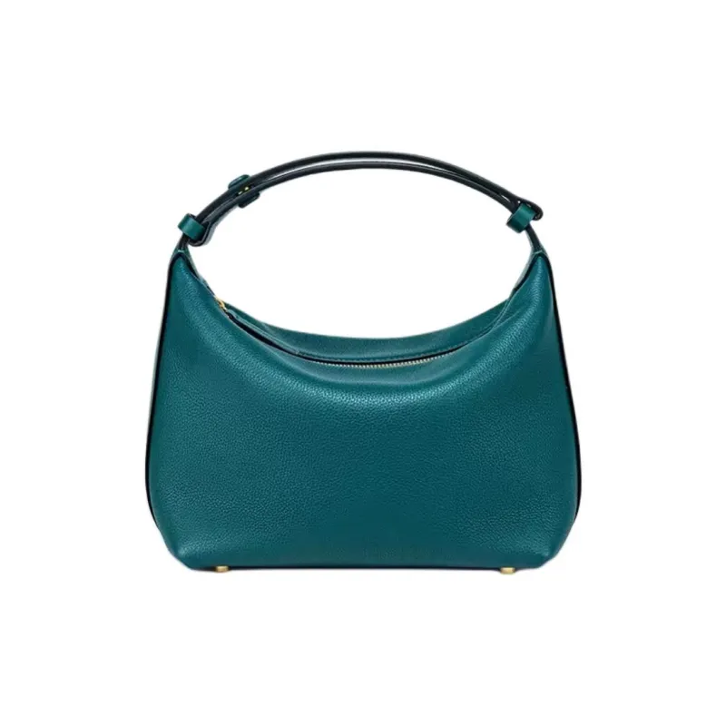 DISSONA Cow Leather One Shoulder Handbag Medium Size Women's Black/Gray/Yellow/Green-11