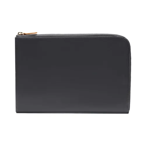 ETTINGER Leather Wallet Large Size Unisex Gray & Tan
