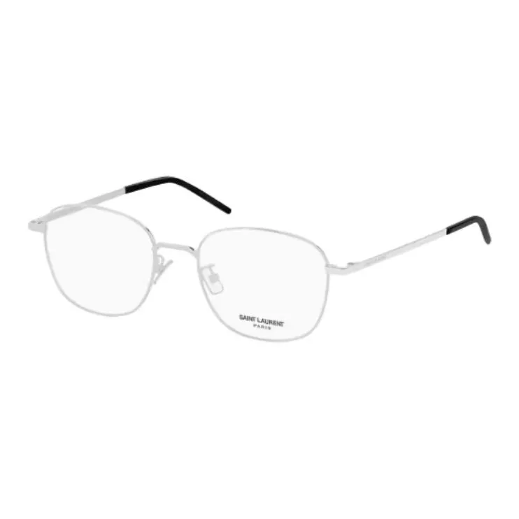 SAINT LAURENT Metal Square Eyeglass Frames Unisex Black-1