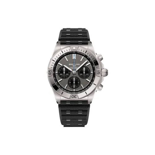 BREITLING Automatic Mechanical Movement Men's Watches Watch 42mm Gray Dial Titanium Watch Case Rubber Strap