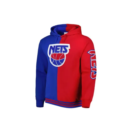 Mitchell Ness X NBA New Jersey Nets Sweatshirts Men Red And Blue