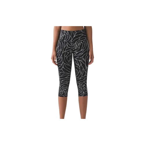 Lululemon Wunder Under Sports Shorts Women's Black/White Plant