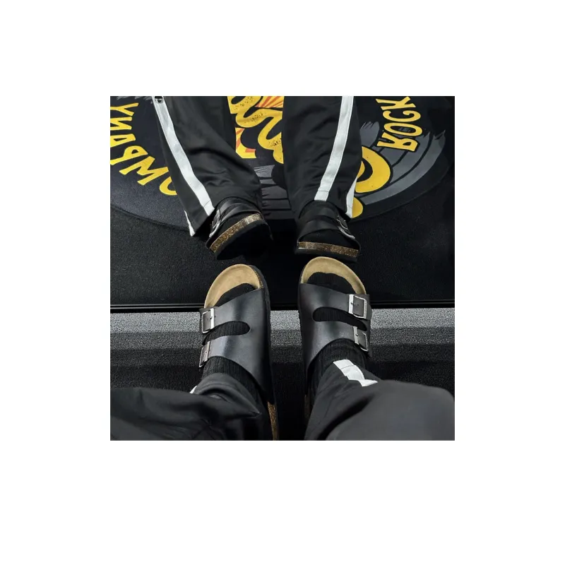 OUBT Cork Sole Slide Slippers Men's Black-6