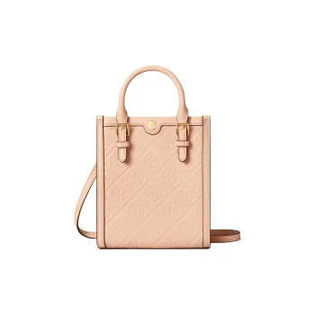 TORY BURCH T Monogram Leather Tote Bag Shopping Bag Shoulder Bag Crossbody Bag Handbag Mini Women's Blush Red