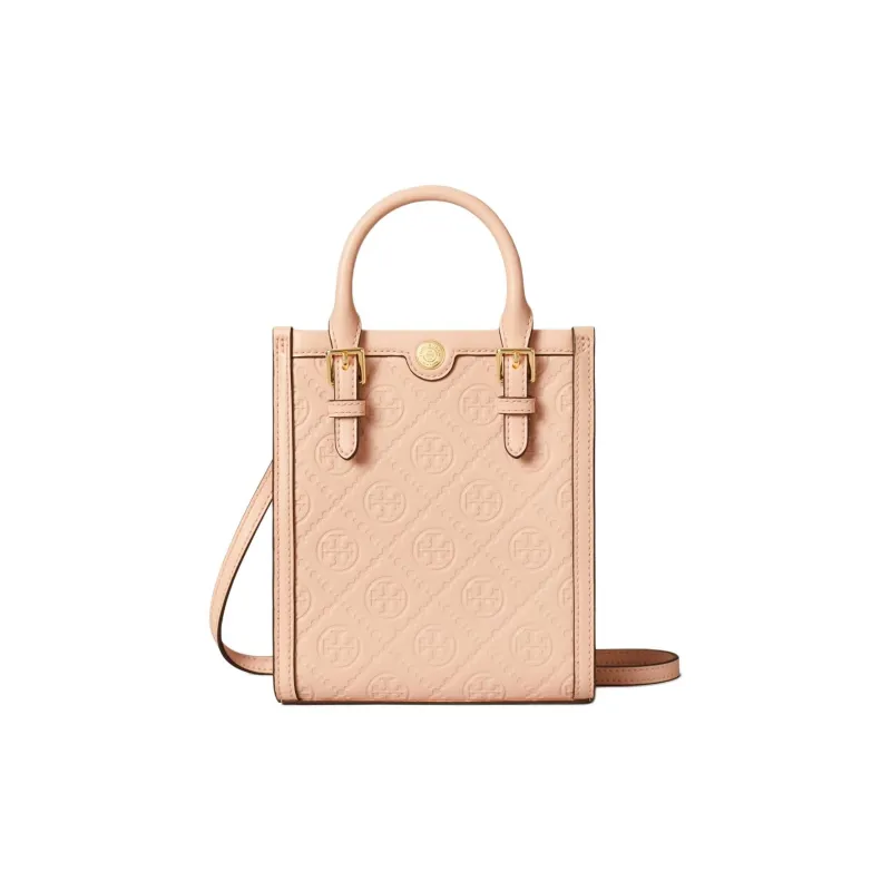 TORY BURCH T Monogram Leather Tote Bag Shopping Bag Shoulder Bag Crossbody Bag Handbag Mini Women's Blush Red-0