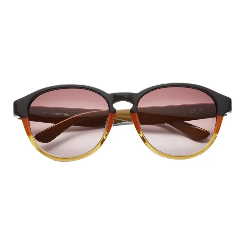 LACOSTE Plate Frame Oval Sunglasses Unisex Brown-1