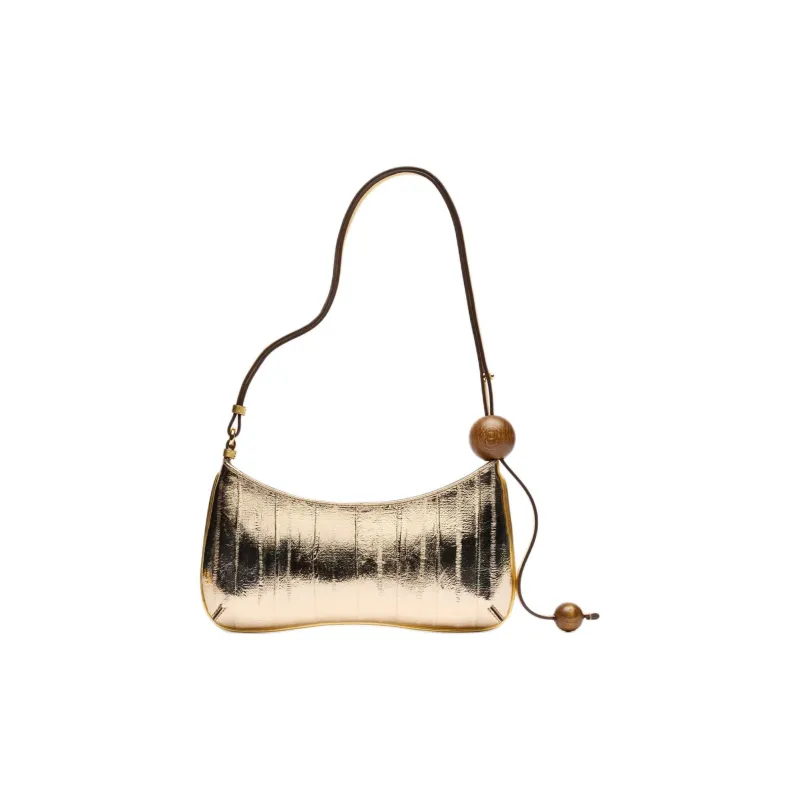 Jacquemus Blind Eel Leather Handbag Shoulder Bag Women's Gold-3