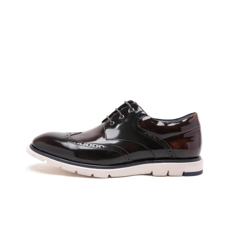Anthony Miles Casual Shoes Men's Dark Brown With Yellowish Brown Highlights-0
