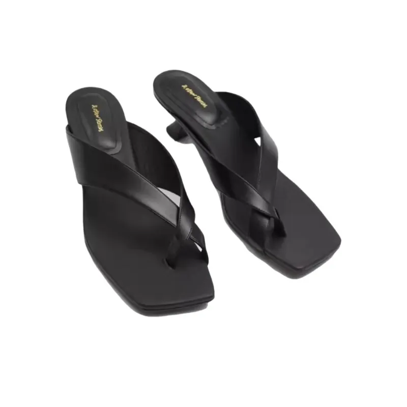 Other Stories Slip-Resistant Flip Flops 5cm Women's Black-2