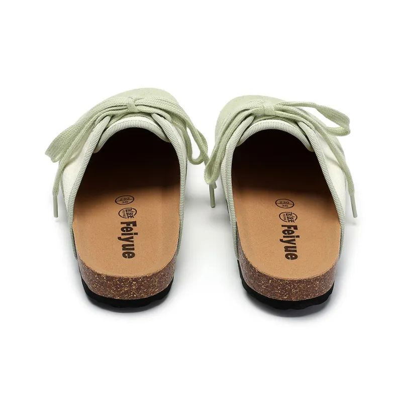 Feiyue Quiet Abrasion Resistant Slip Resistant Wrap toe Slippers Women's-3