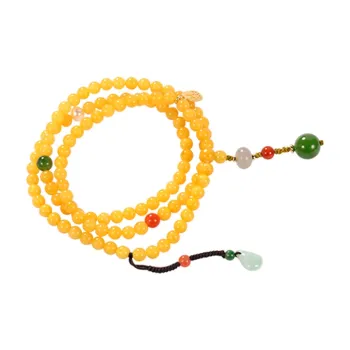 S&A Amber Beeswax Fine Jade Bracelets Women's