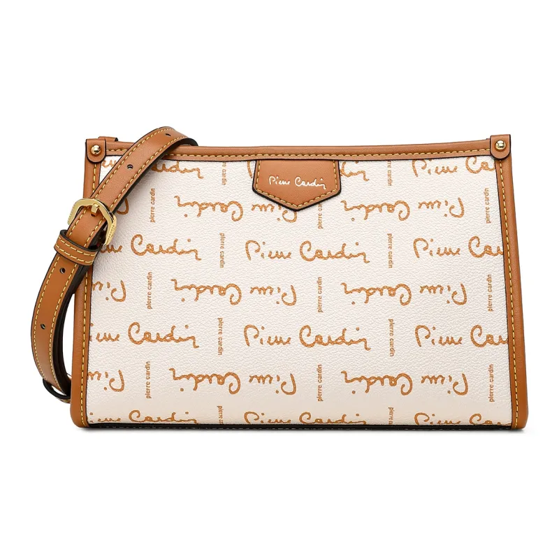 PIERRE CARDIN PVC Shoulder Bag, Crossbody Bag Regular Women's Coffee/Beige-4