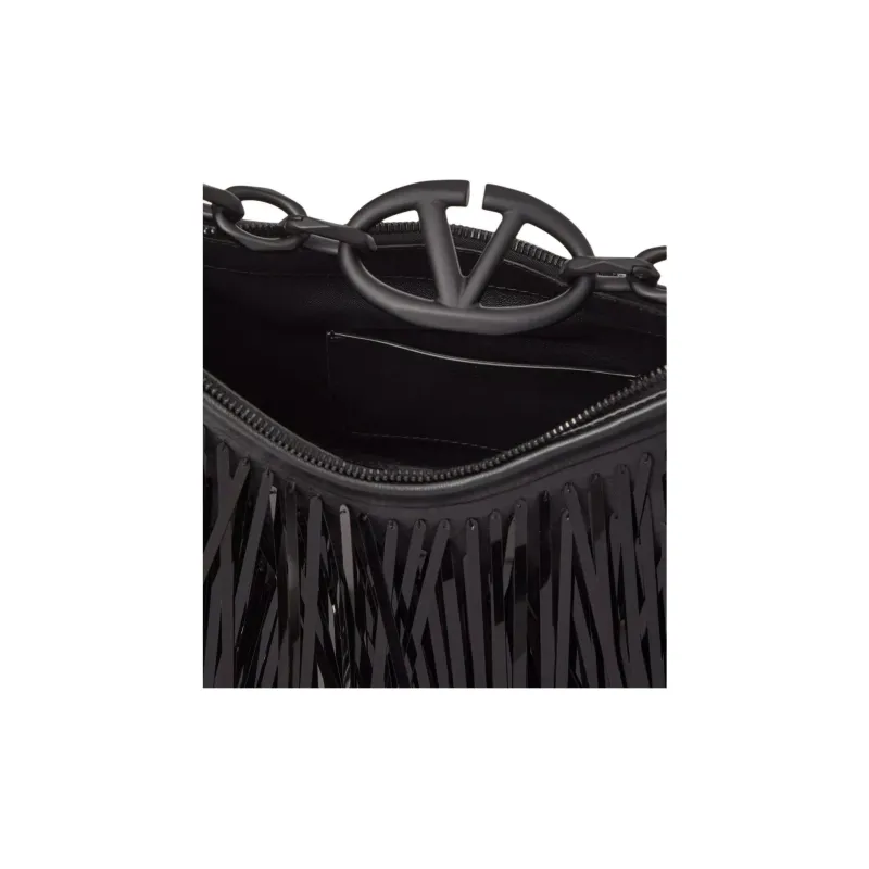 Valentino Sequins Portable Crossbody Bag Shoulder Bag Mini Women's Black-6