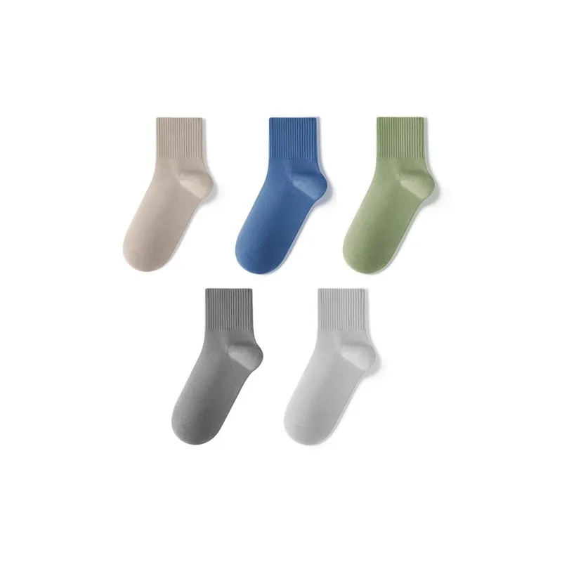 LUCKMEEY Mid Calf Socks Men's 5 Pack-8