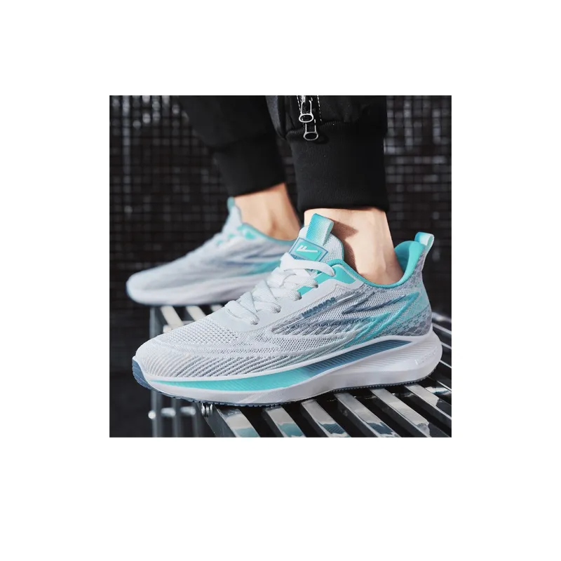 WARRIOR Running Shoes Men Low Top White/Blue-9