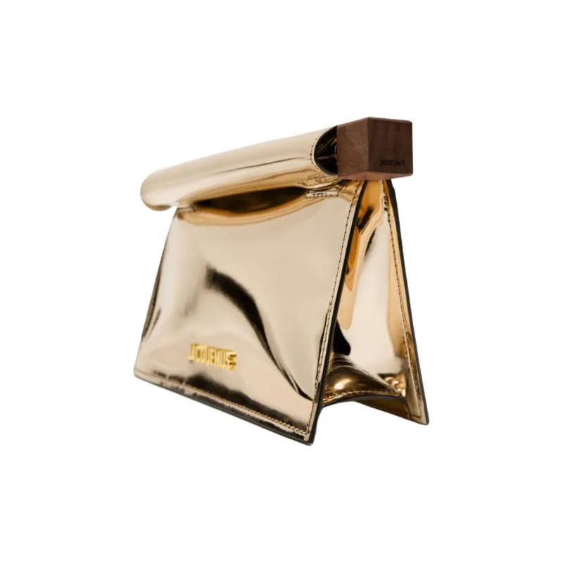 Jacquemus Logo Plaque Metallic Clutch Bag-2
