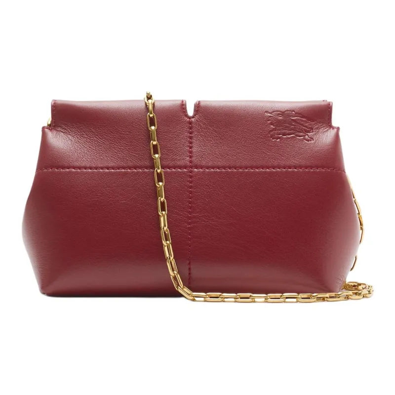 Burberry Smooth Calf Leather One Shoulder Crossbody Clutch Women's Red-2