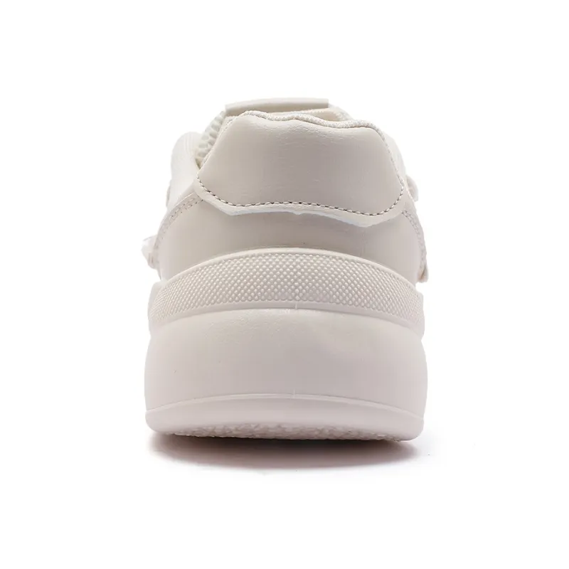 Mengsai Lightweight And Breathable Low-Top Skateboard Shoes Women's Beige-4