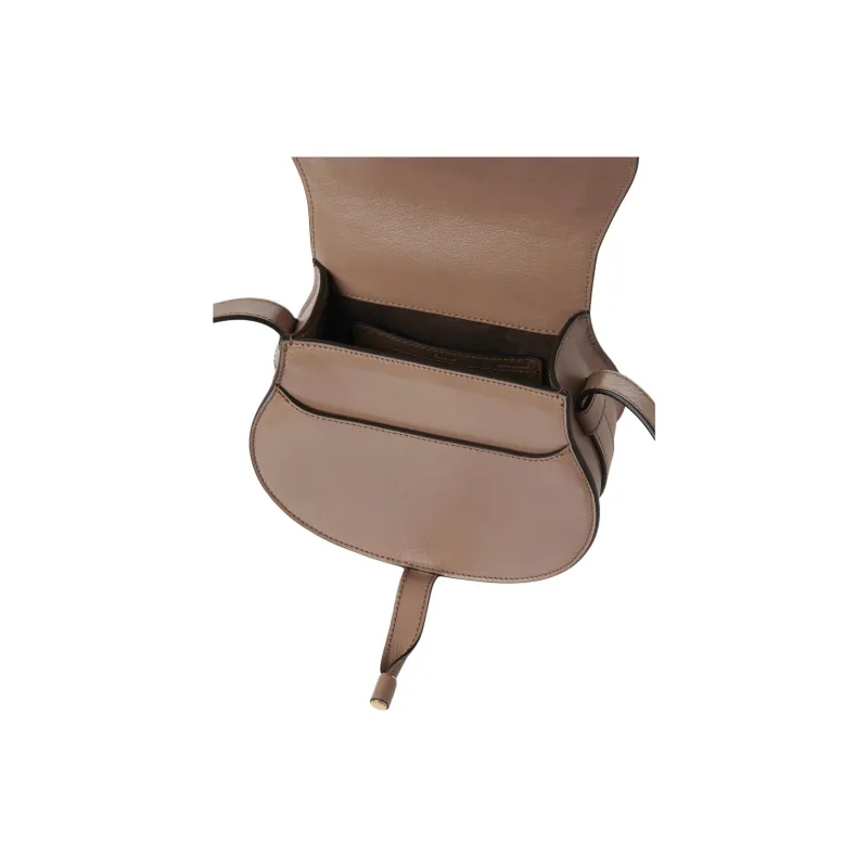 Chloe Marcie Bright Calfskin Saddle Bag, Shoulder Bag, Crossbody Bag Trumpets Women's Wood Rose-3