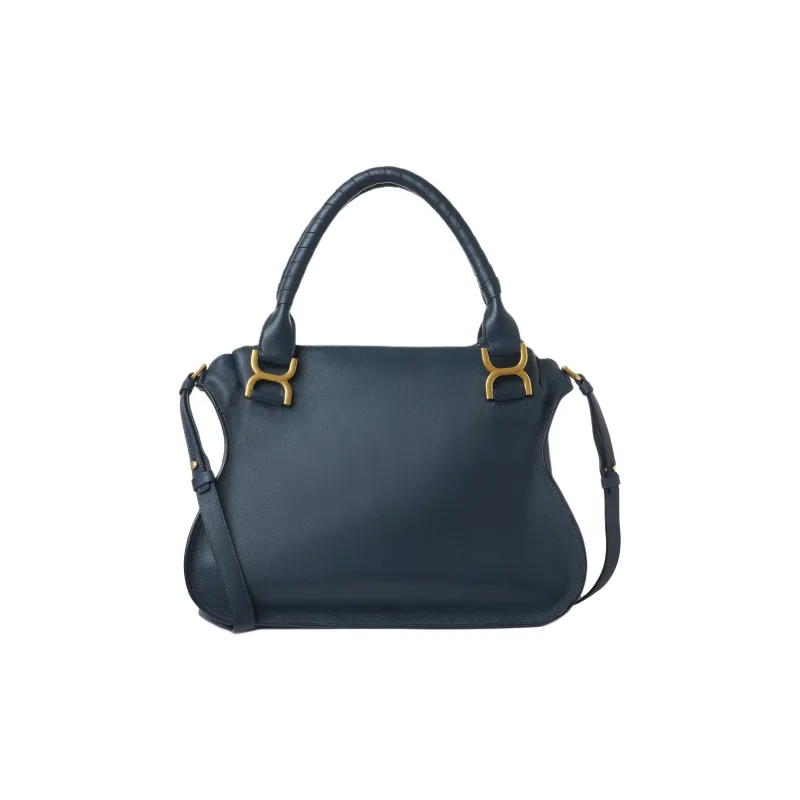 Chloe Marcie Grained Calfskin Shoulder Bag Crossbody Bag Handbag Women's Blue Tapestries-1